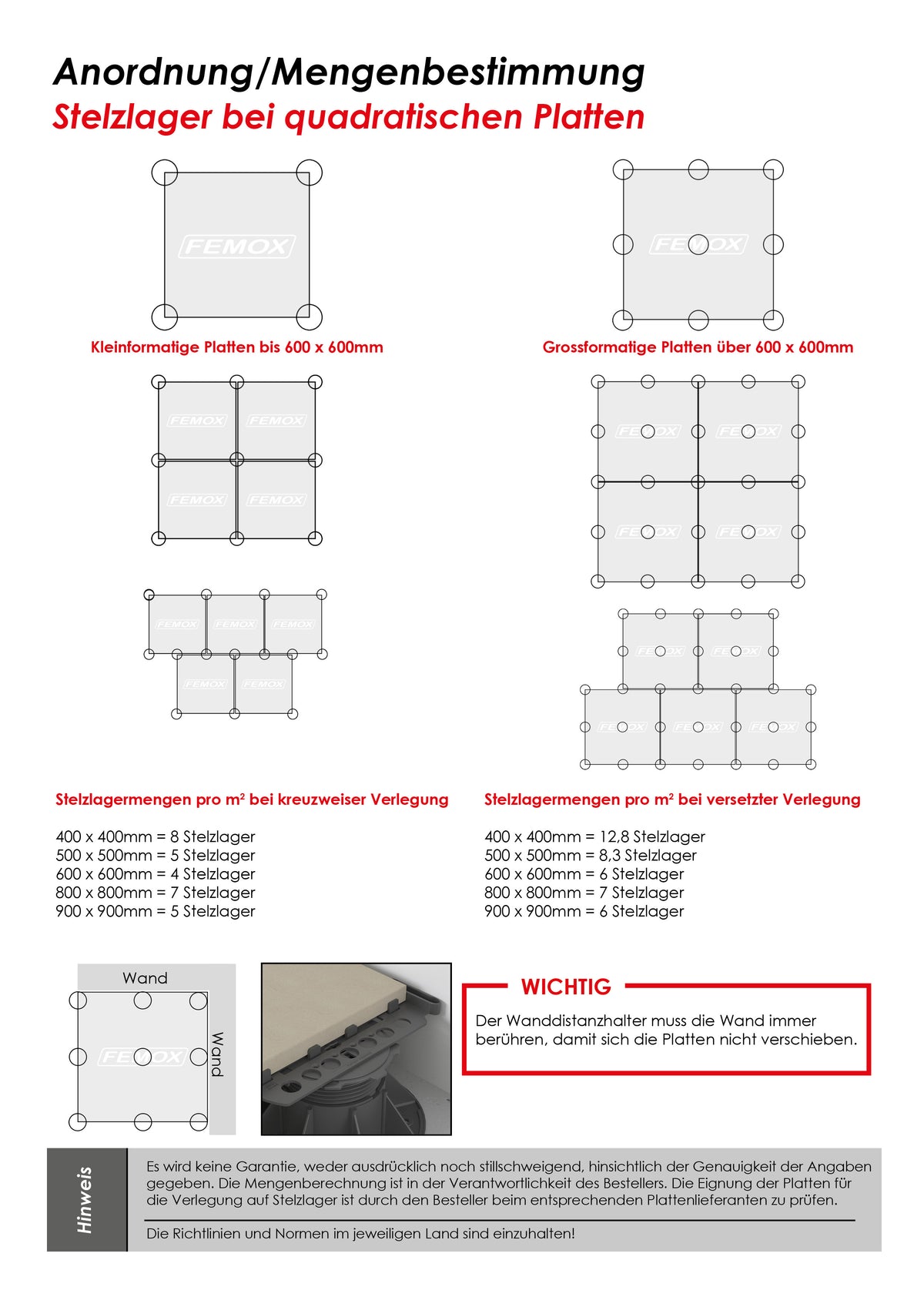 Femox SpiraPave T11 pedestal bearing / height 12-17mm