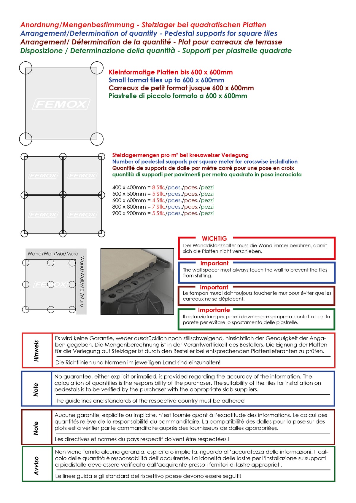 Femox SpiraPave T11 pedestal bearing / height 12-17mm