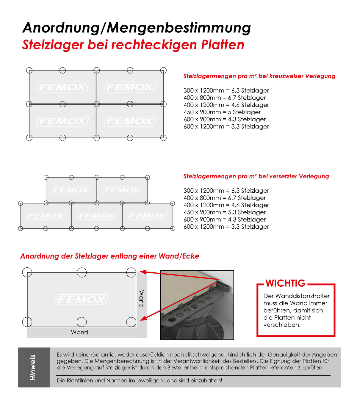 Femox SpiraPave T11 Palier à plots / hauteur 12-17mm